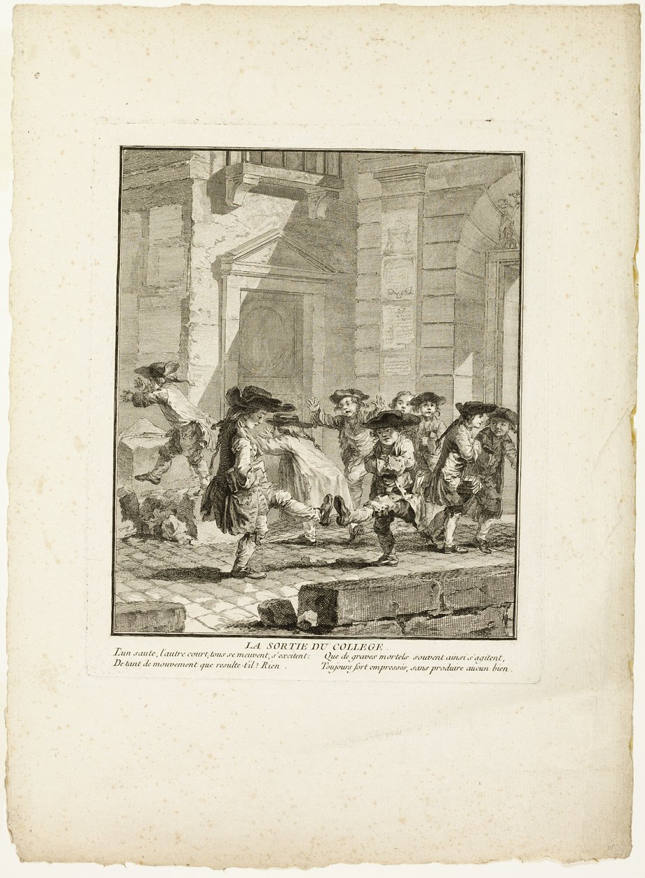 Uscita dal collegio, da I giochi dei ricci di Parigi da Jean Baptiste Tilliard I