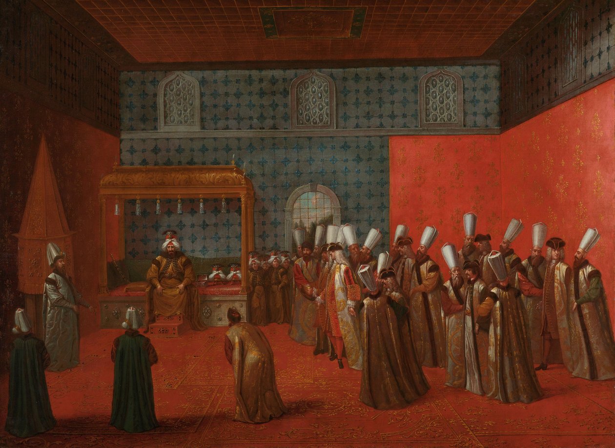 Ambasciatore Cornelis Calkoen alla sua udienza con il sultano Ahmed III, c.1727-30 da Jean Baptiste Vanmour