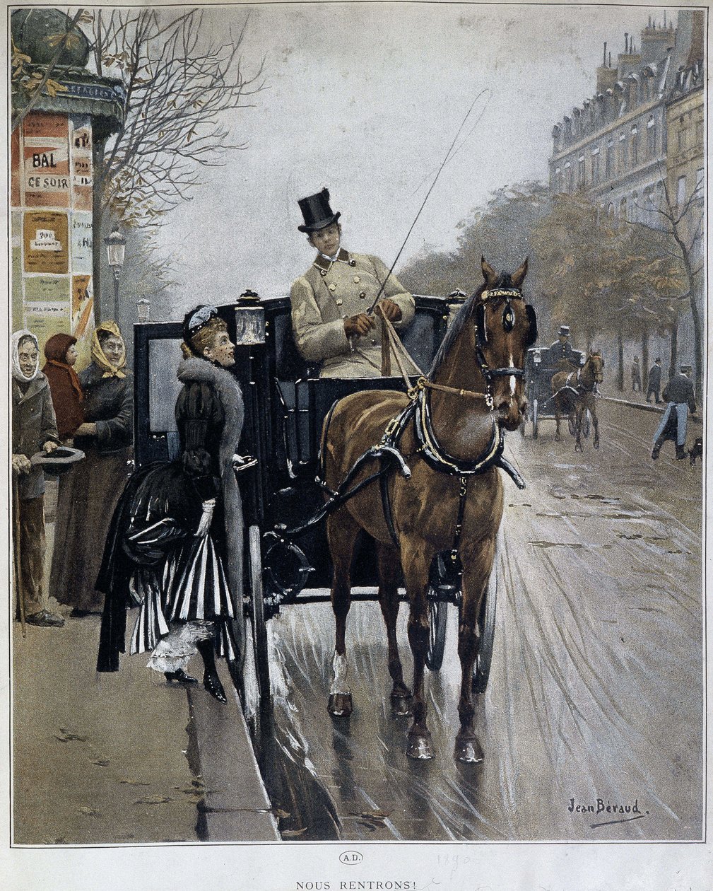 Donna elegante in carrozza a Parigi: 