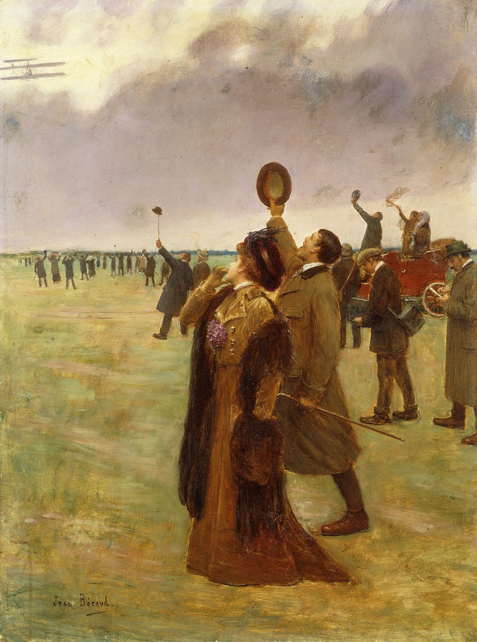 Volo del biplano Wright da Jean Beraud