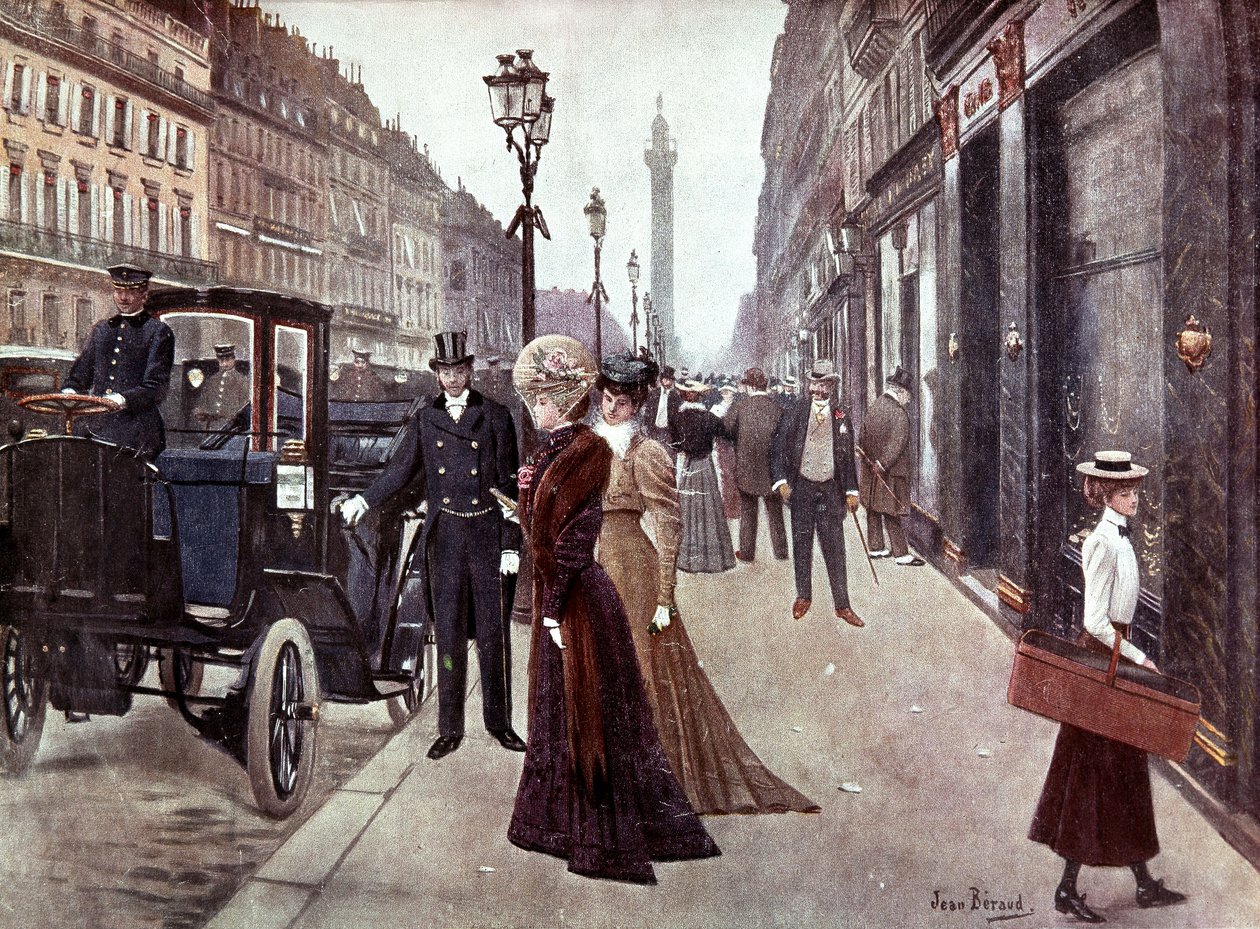 La rue de la paix a Parigi, c. 1900 da Jean Beraud