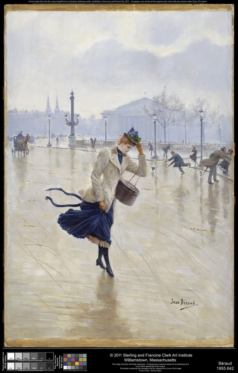 Giornata ventosa, Place de la Concorde, c.1890 da Jean Beraud