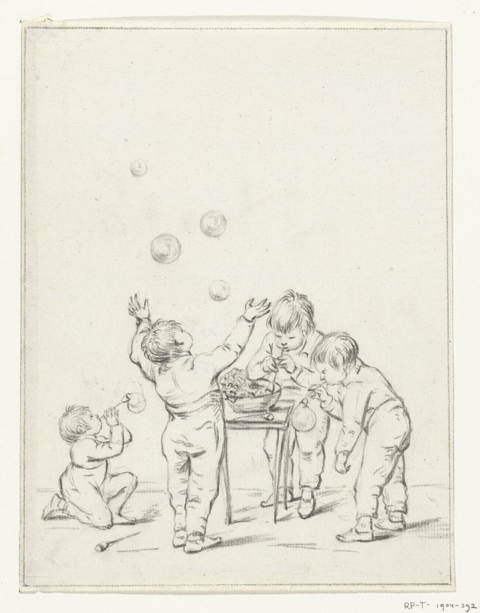 Bambini che soffiano bolle da Jean Bernard