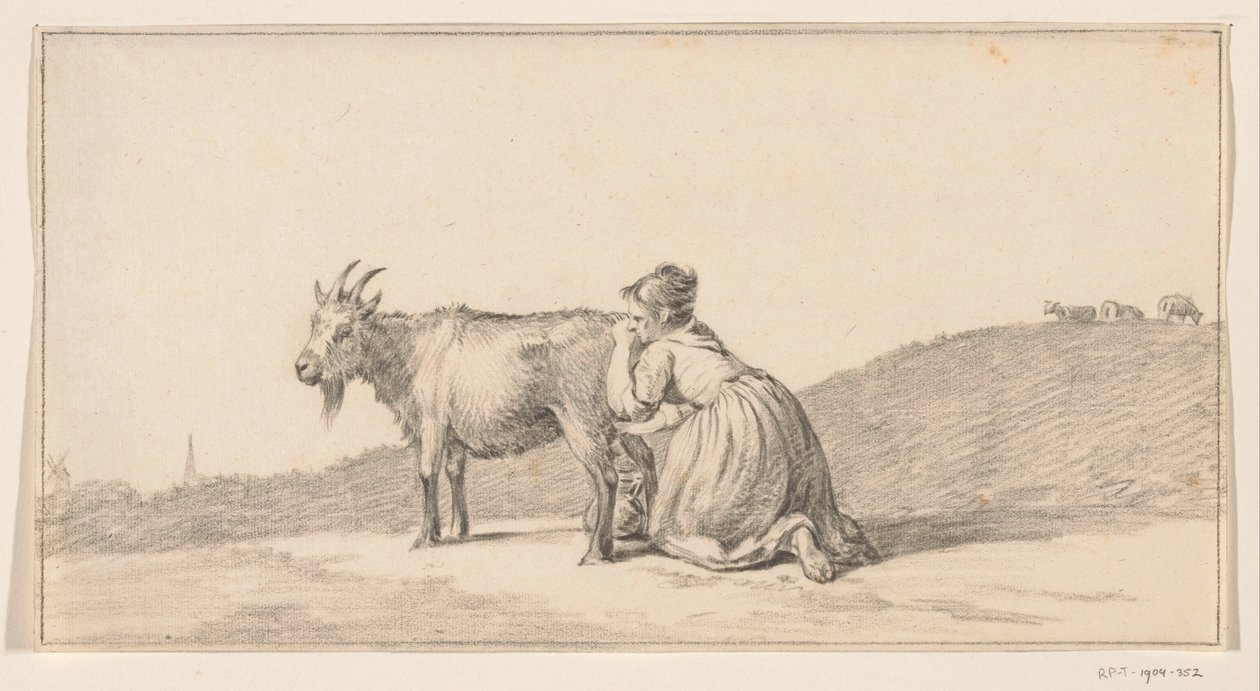 Donna che munge una capra da Jean Bernard