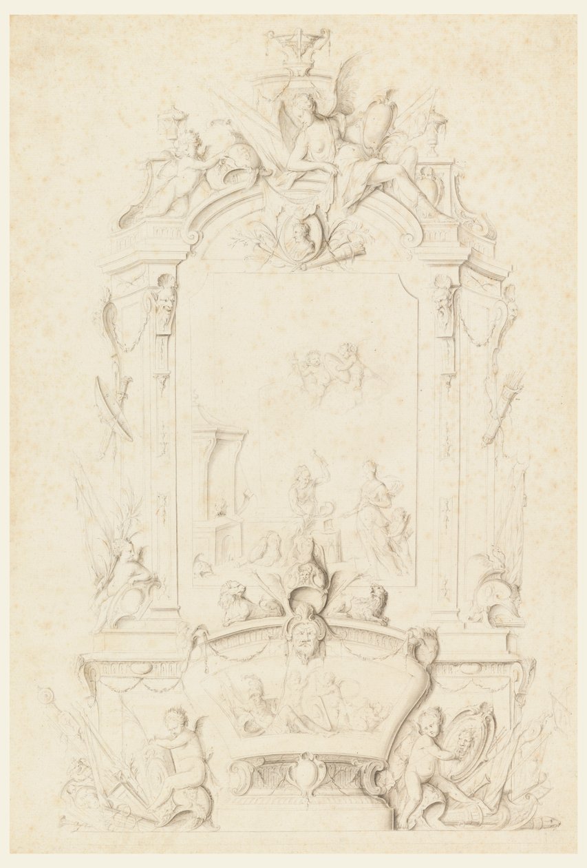 Venere alla fucina di Vulcano, disegno per un pannello laterale da Jean Bernard Honoré Toro