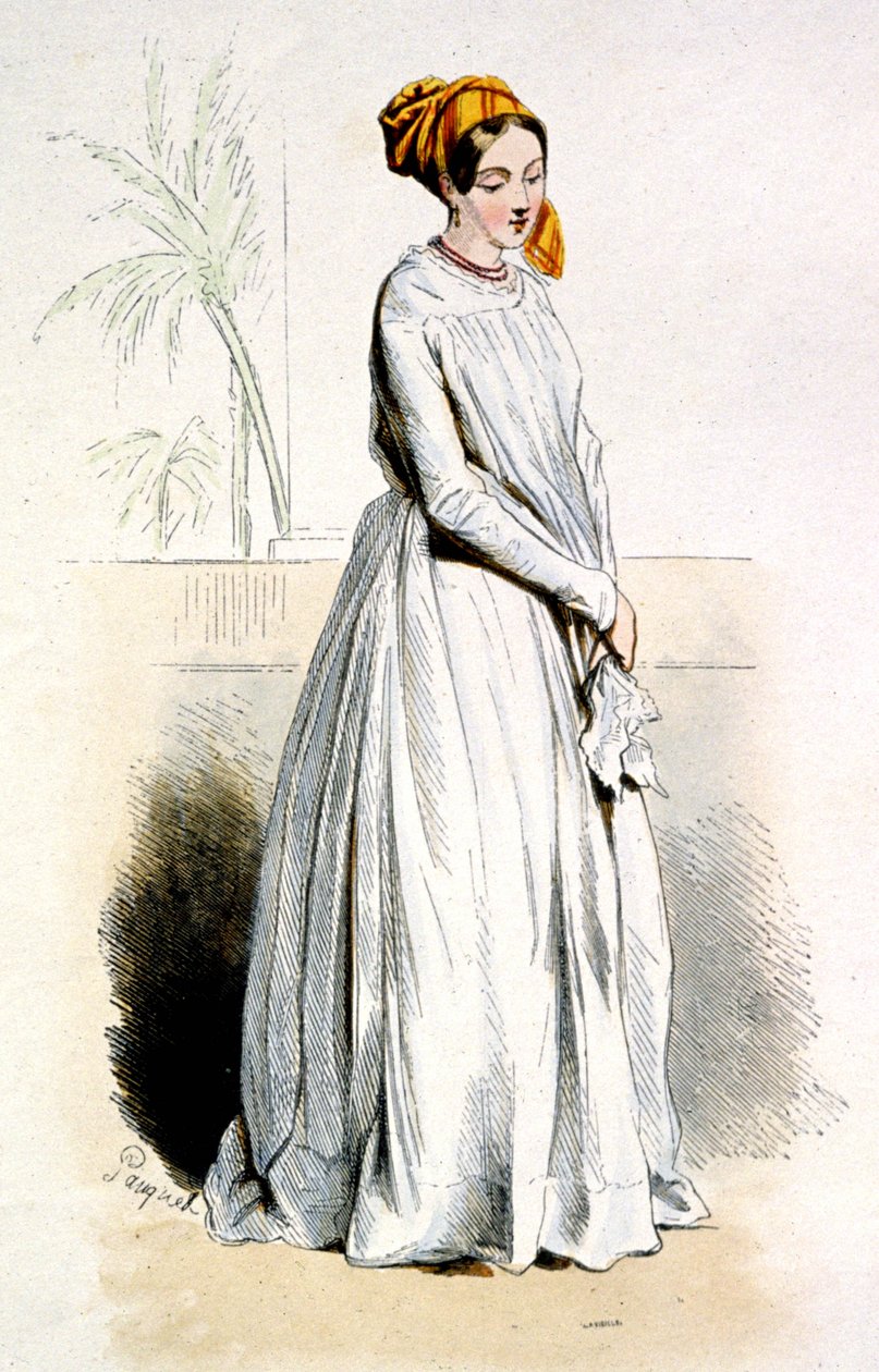 Donna creola di Cayenne, c.1850 (incisione) da Jean Charles (1800 79) Pauquet