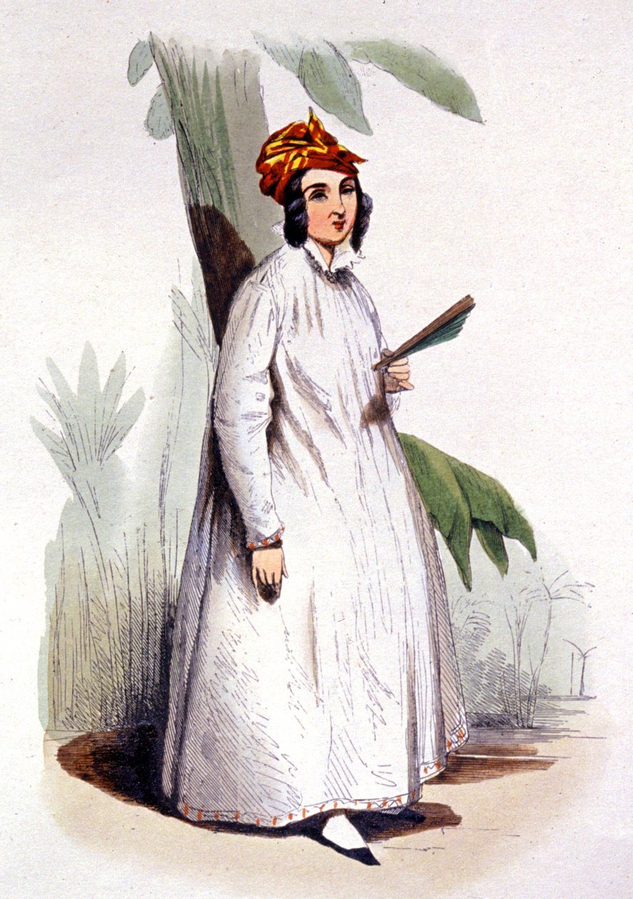 La donna creola, Antille francesi, c.1850 da Jean Charles (1800 79) Pauquet