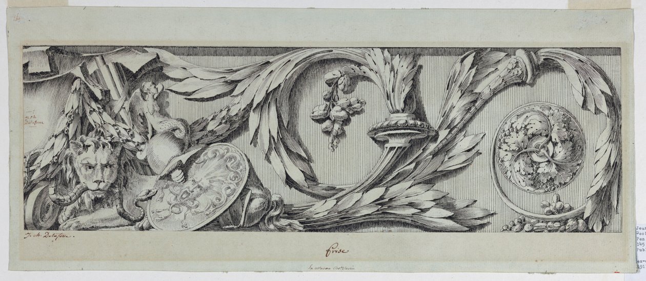 Disegno, Fregio con Rinceau, 1775-80 da Jean Charles Delafosse