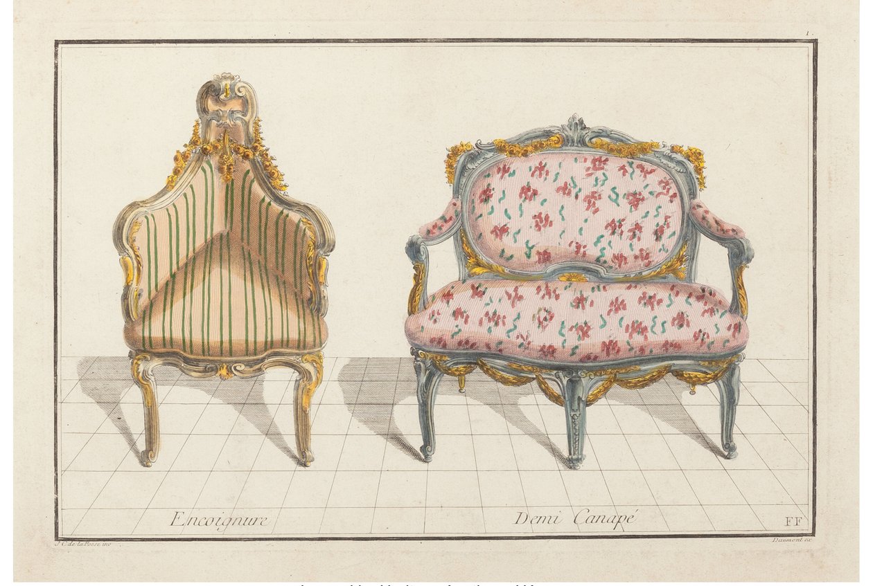 Encoignure, Demi Canapé. Nouvelle Iconologie Historique ou Attributs Hiéroglyphiques, c. 1768 da Jean Charles Delafosse