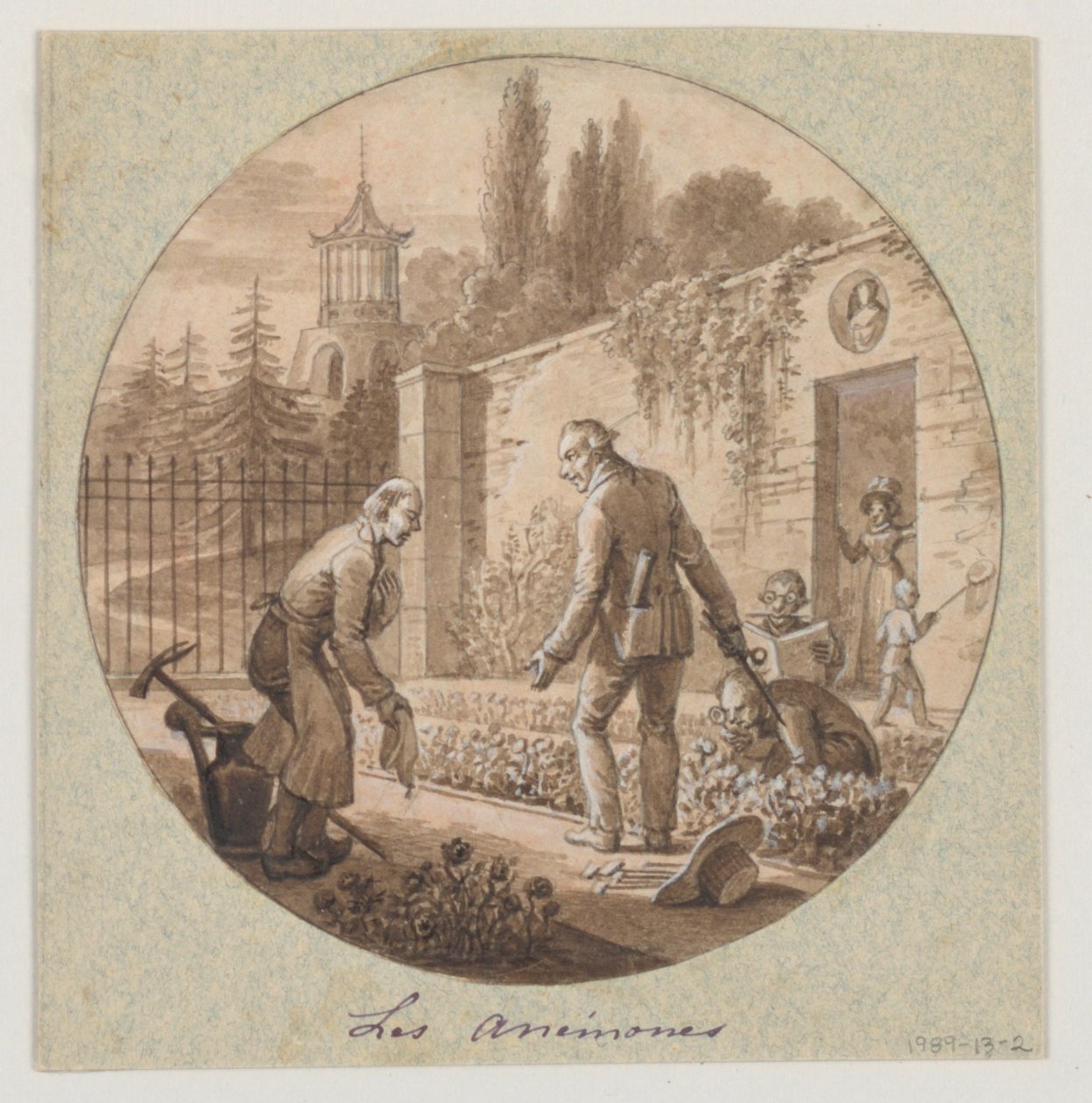 Progetto per un piatto di porcellana dipinta, Les Anémones (Anemoni) per il Service de la Culture des Fleurs (Servizio di Coltivazione dei Fiori) da Jean Charles Develly
