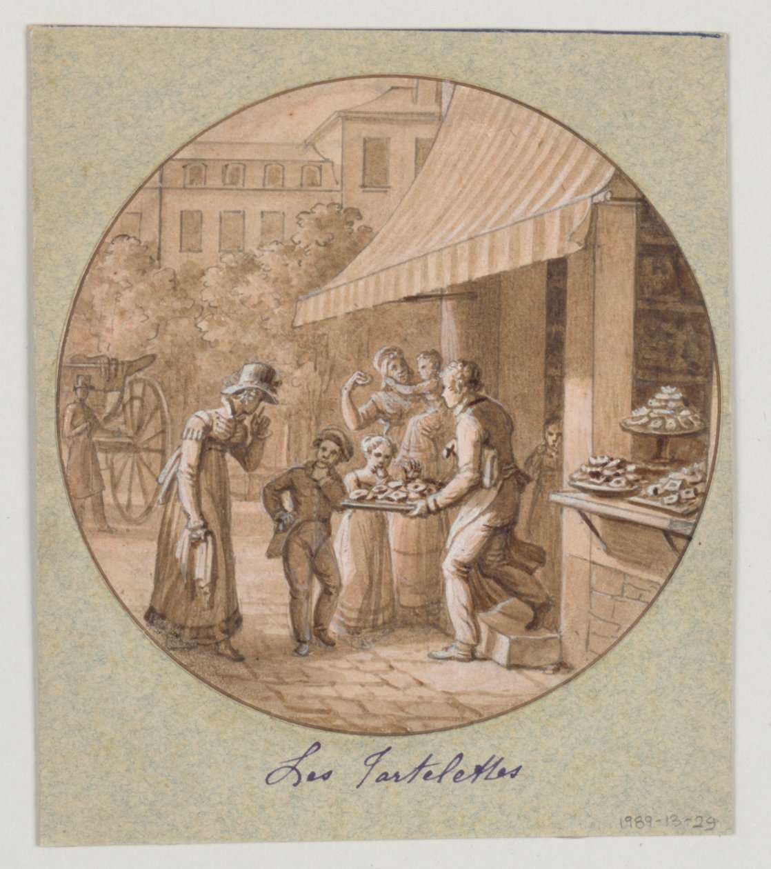 Progetto per un Piatto di Porcellana Dipinta, Les Tartelettes per il Servizio des Objets de Desserts da Jean Charles Develly