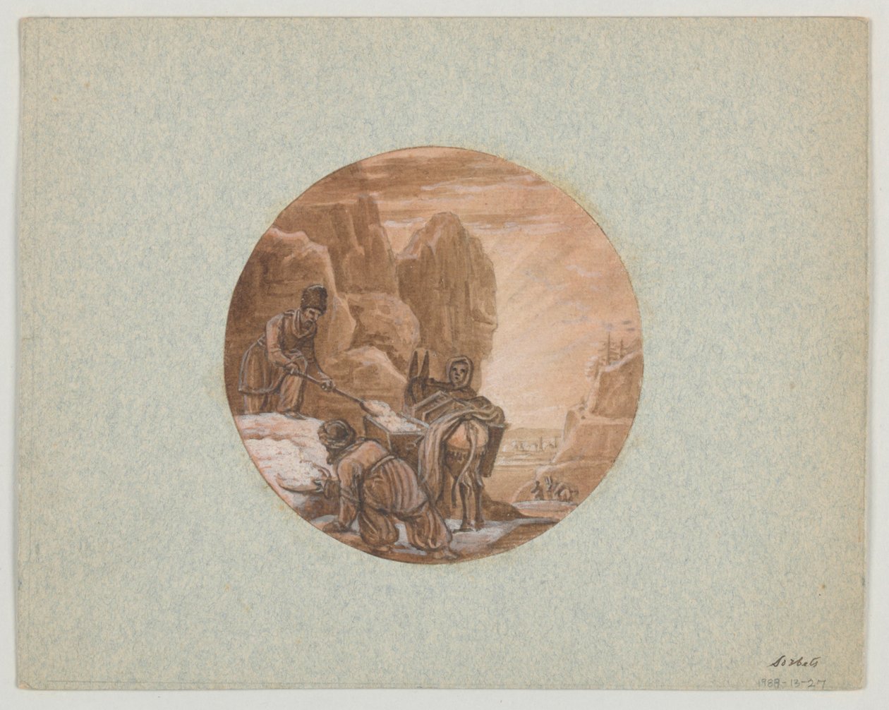 Design per un vaso da portata in porcellana dipinta, Les Sorbets dal Service des Objets de Dessert da Jean Charles Develly