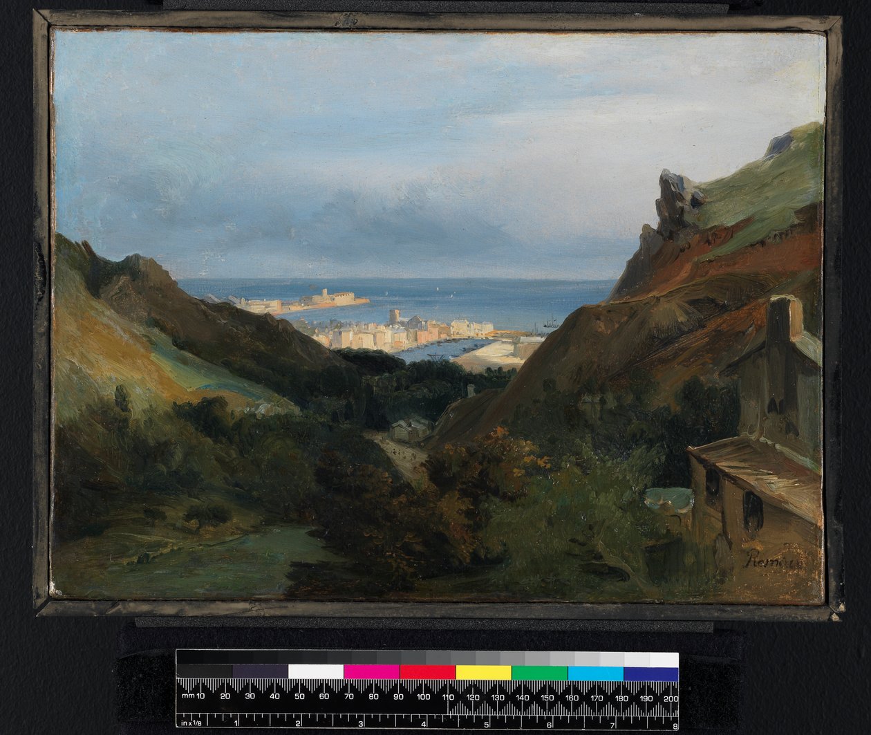 Paesaggio italiano con vista su un porto, prima del 1875 da Jean Charles Joseph Rémond