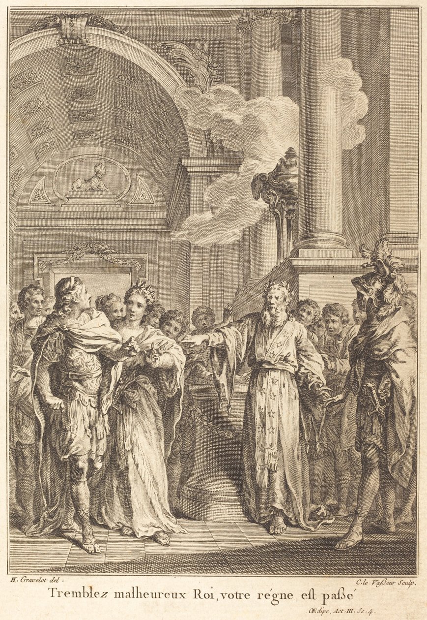 Tremate infelice Re, il vostro regno è passato da Jean Charles Levasseur after Hubert François Gravelot