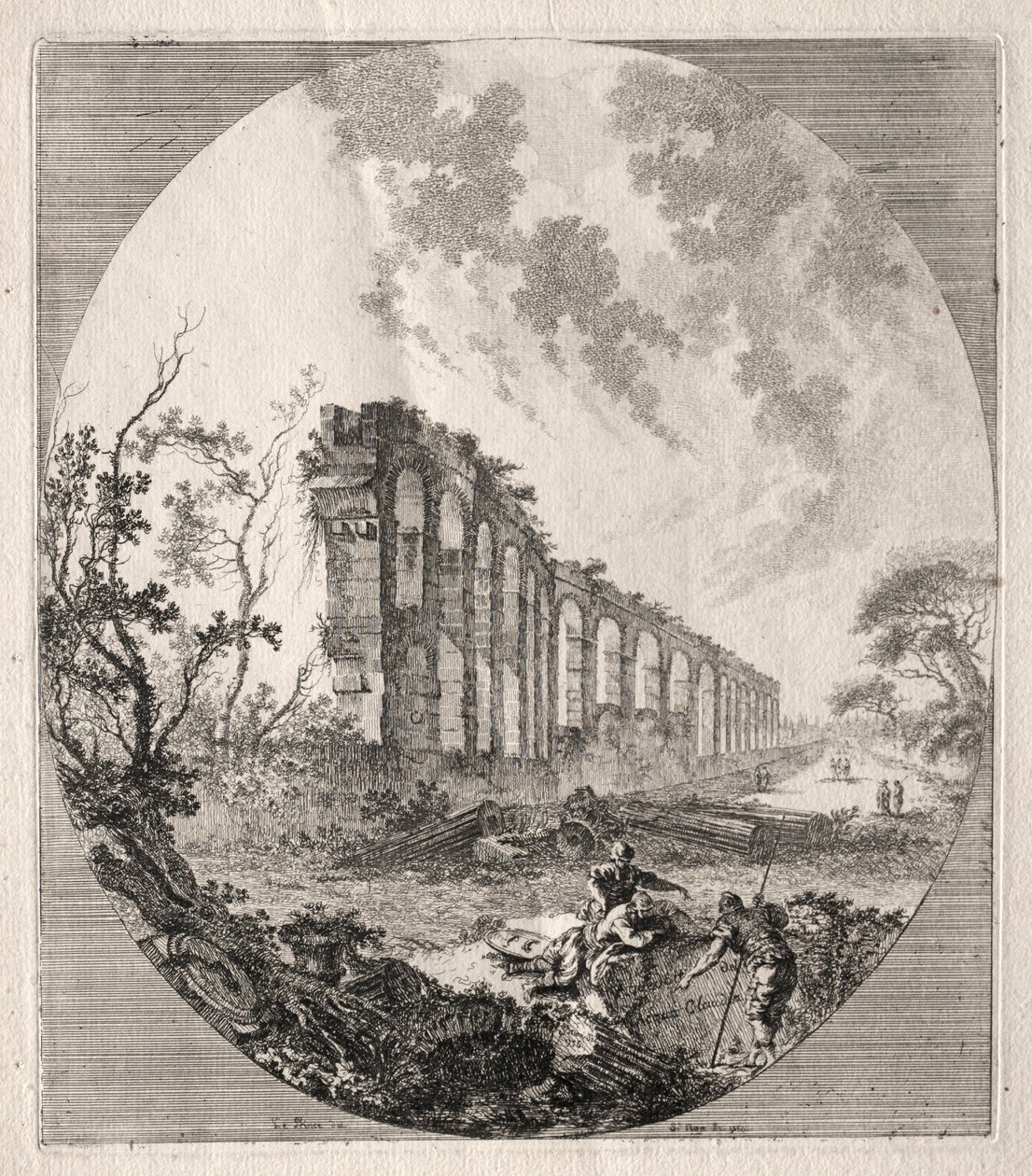 Rovine Antiche: Antico Acquedotto da Jean Claude Richard de Saint Non