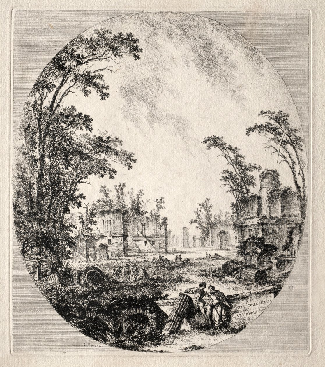 Parte della Vecchia Via Appia da Jean Claude Richard de Saint Non