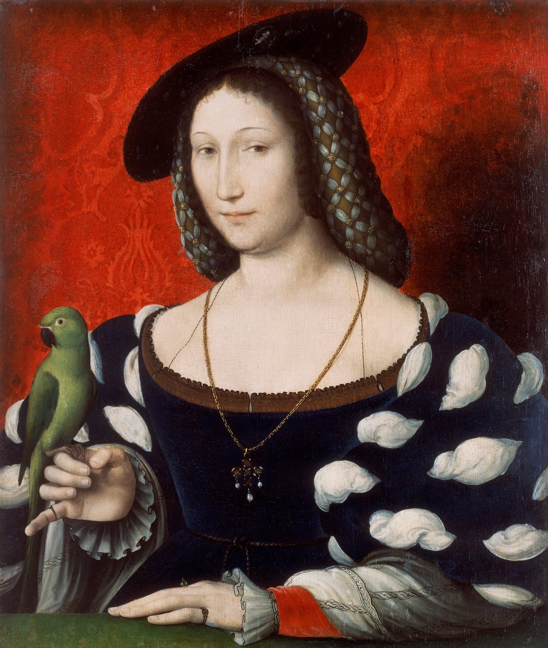 Ritratto di Margherita di Navarra Titoli alternativi:  Ritratto di signora con pappagallo Ritratto di Marguerite d