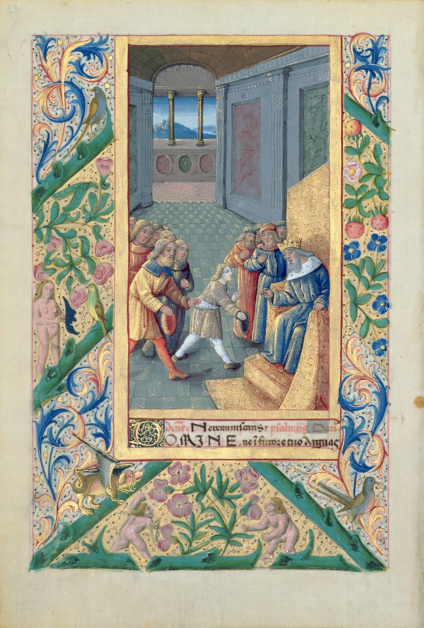 Ms Lat. Q.v.I.126 f.53v Davide inviato a Saul, dal 