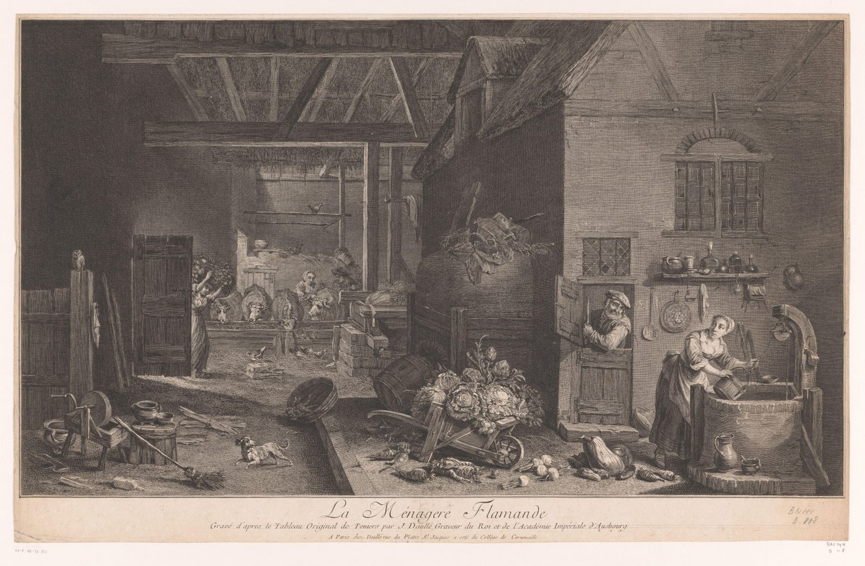 Interno di una fattoria da Jean Daullé