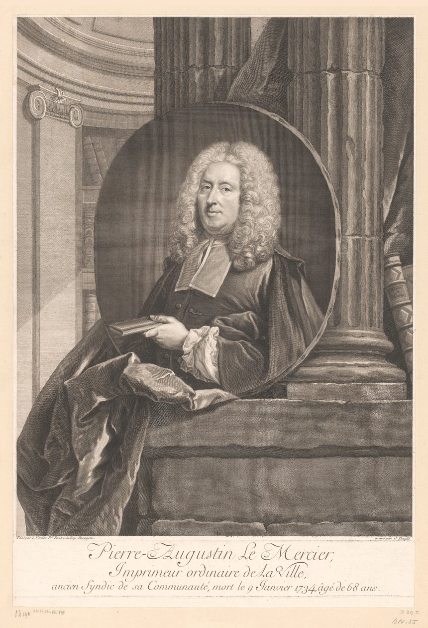 Ritratto di Pierre-Augustin Le Mercier da Jean Daullé