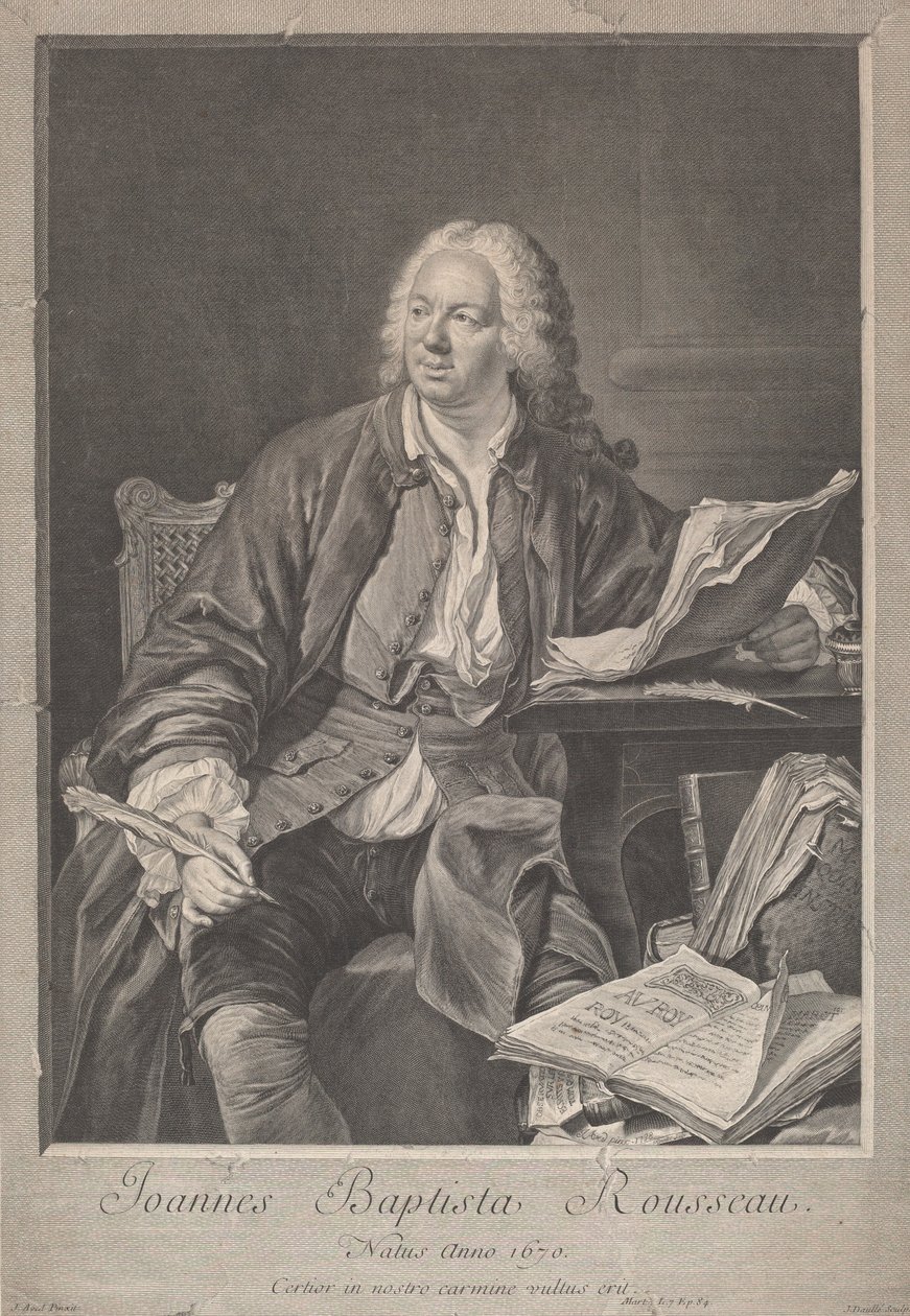 Jean-Baptiste Rousseau da Jean Daullé, after Jacques Andre Joseph Camelot Aved