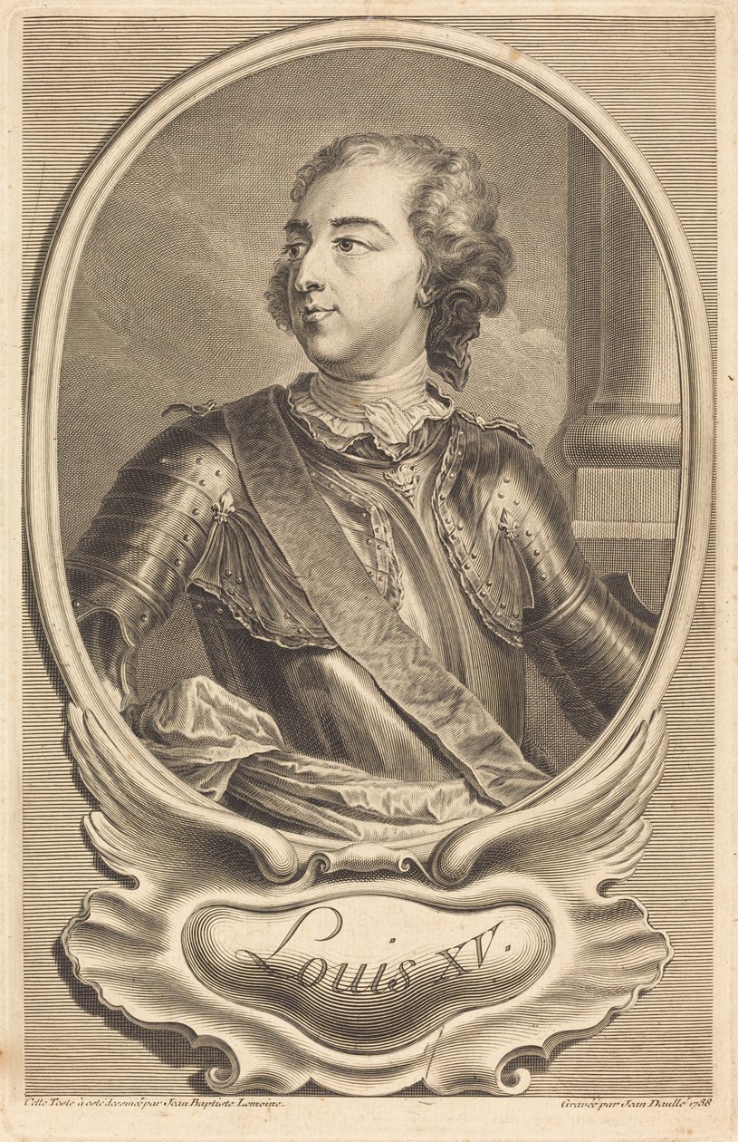 Luigi XV da Jean Daullé after Jean Baptiste Lemoyne II