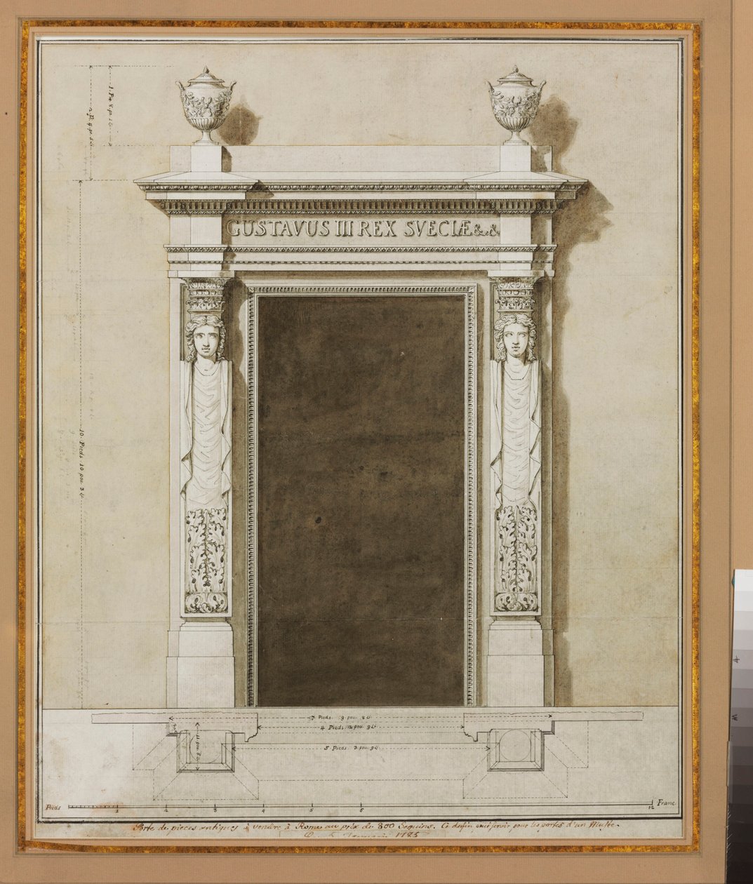 Progetto per decorazioni murali per il Salon de Compagnie da Jean Desmosthene (attr. to) Dugourc