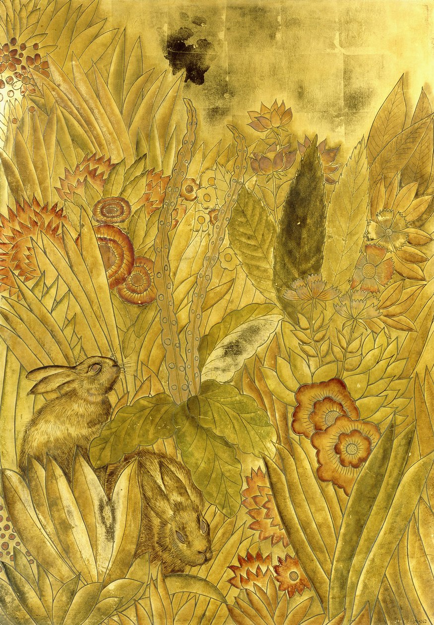 Conigli e fiori; Lapins et Fleurs da Jean Dunand
