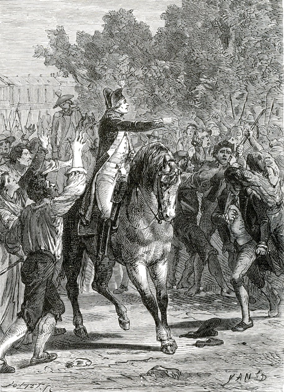 Rivoluzione francese 1789-1799 Il generale Lafayette a Versailles il 5 ottobre 1789 da Jean Edouard (1824-99) Dargent