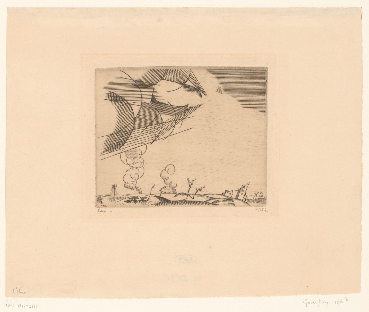 Paesaggio con pennacchi di fumo da Jean Emile Laboureur (signed by artist)