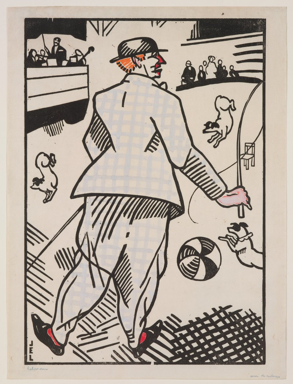 Clown con cani (Le Clown aux Chiens) da Jean Emile Laboureur