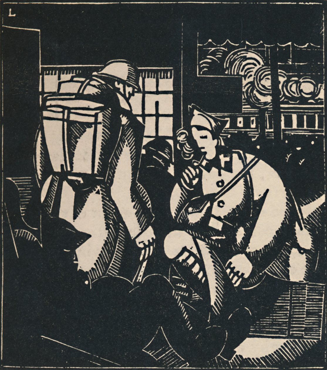 I soldati alla stazione, 1919 da Jean Emile Laboureur