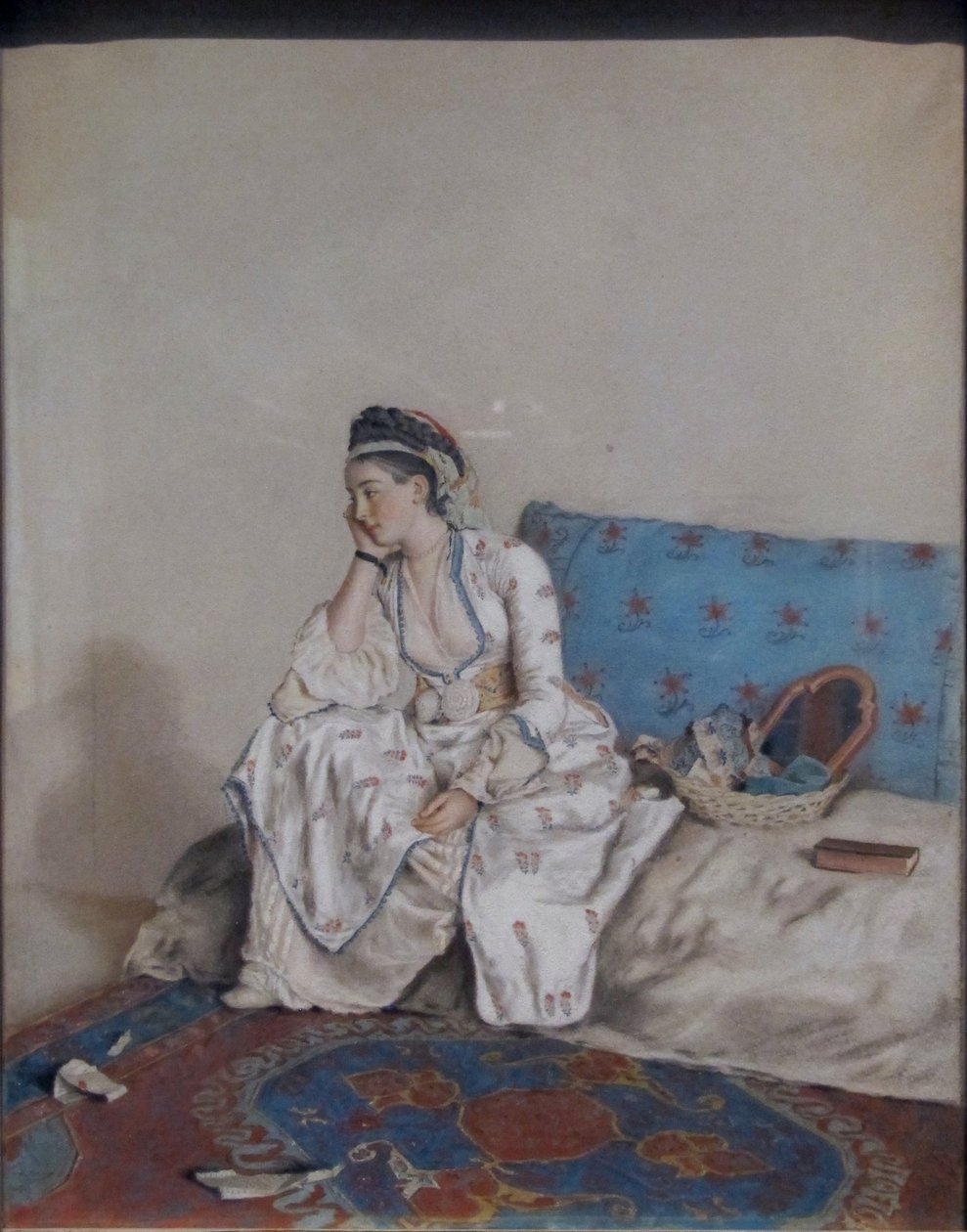 Una donna pensierosa su un divano da Jean Étienne Liotard