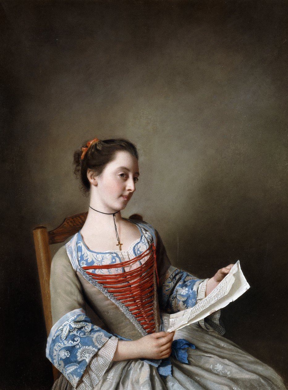 La Belle Liseus: Ritratto di Miss Susanna Lewis, seduta, in costume di contadina lionese da Jean Étienne Liotard