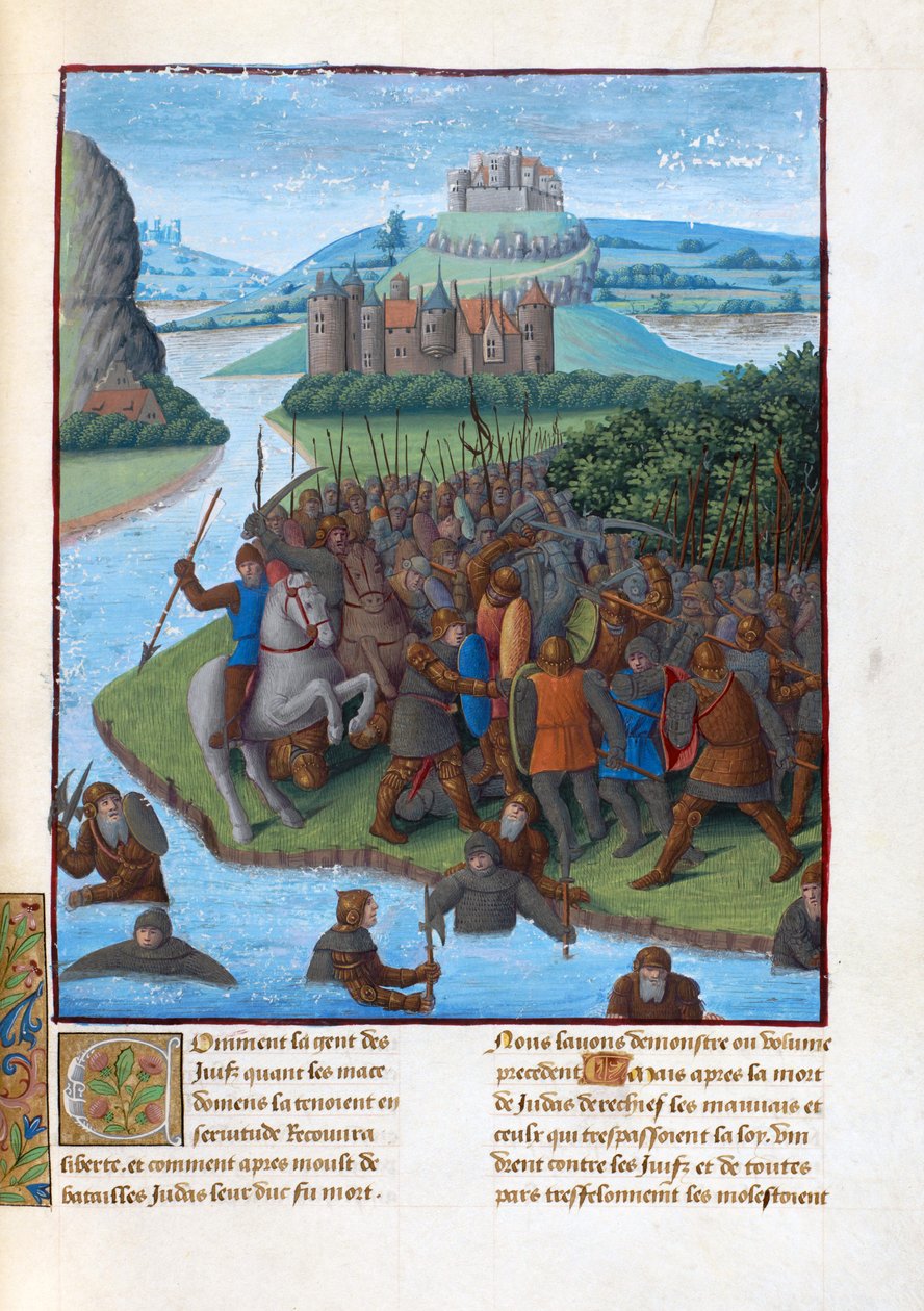 Battaglia tra i Maccabei e i Seleucidi da Jean Fouquet