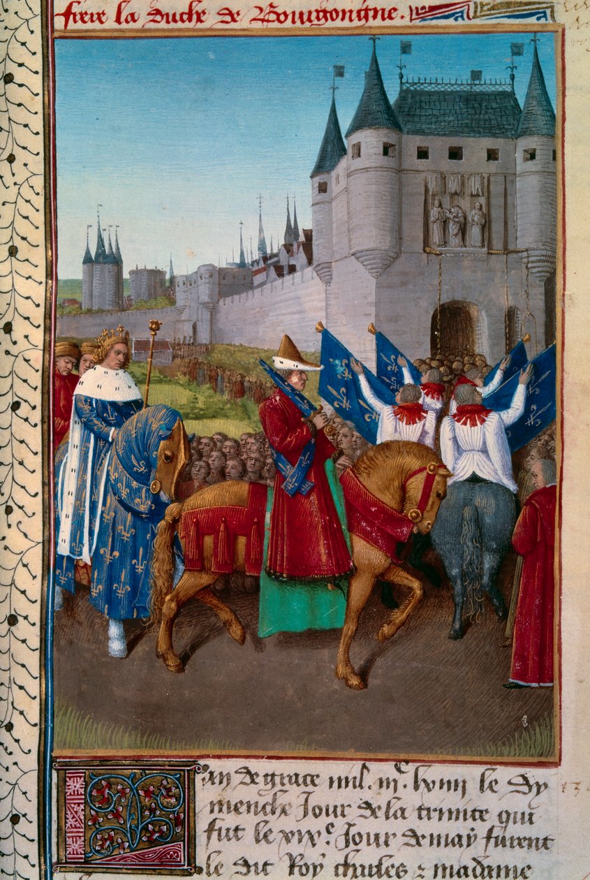 Entrata a Parigi di Carlo V preceduto da Robert de Fiennes da Jean Fouquet