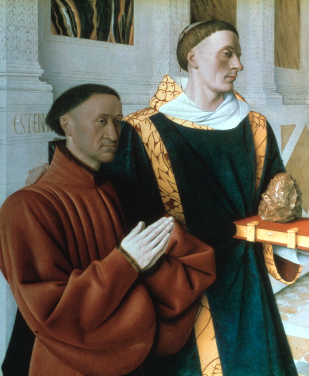 Etienne Chevalier e San Stefano, c1450 da Jean Fouquet