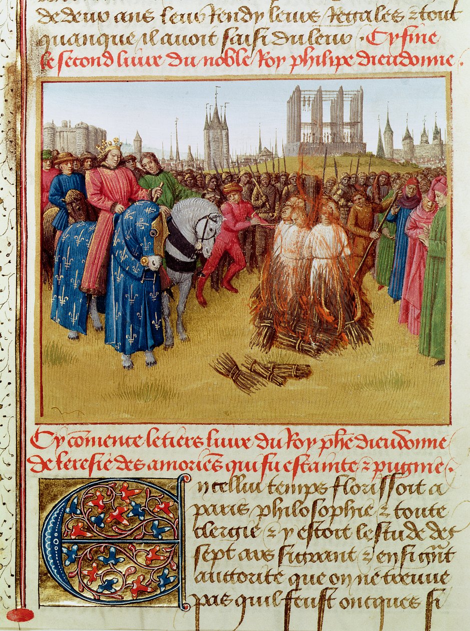 Supplica degli eretici nel 1210 da Jean Fouquet