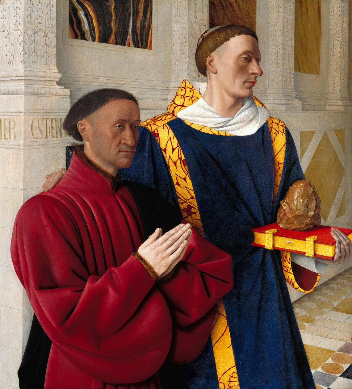 Tedesco: Étienne Chevalier mit dem Hl. Stephanus Etienne Chevalier con Santo Stefano da Jean Fouquet