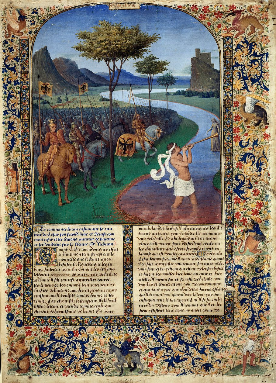 Il passaggio del Rubicone di Giulio Cesare. Miniatura da 