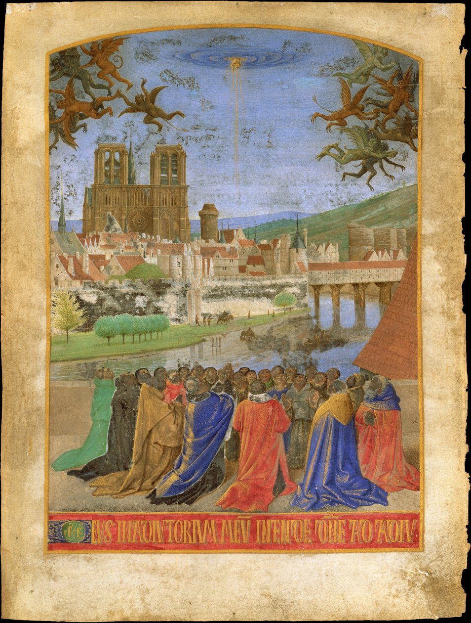 La Mano Destra di Dio che Protegge i Fedeli contro i Demoni, ca. 1452-1460 da Jean Fouquet