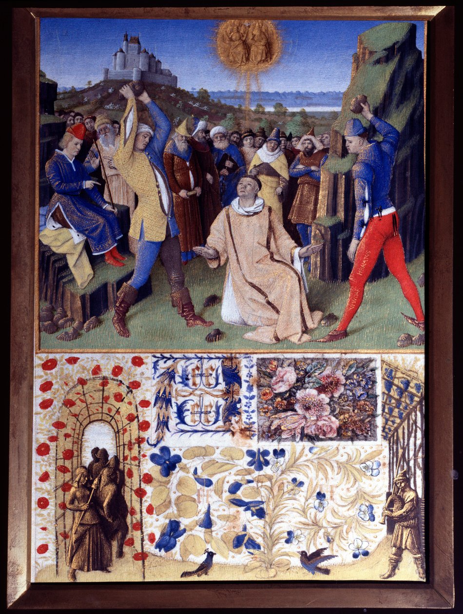 Il martirio di Santo Stefano per lapidazione Miniatura tratta da "Il Libro delle Ore di Etienne Chevalier" di Jean Fouquet (1420-1477/1481) da Jean Fouquet