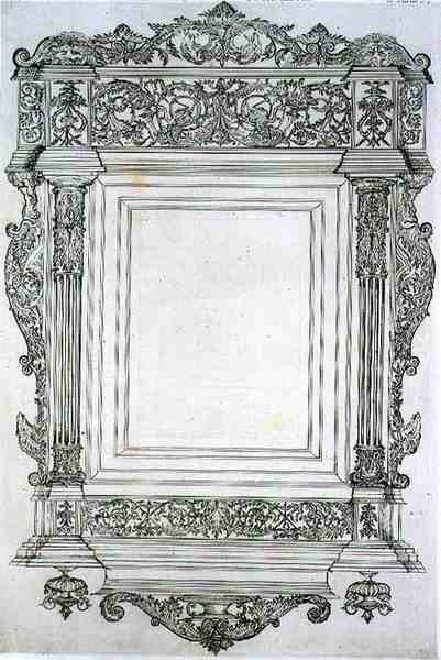 Cornice di specchio intagliata in legno, da 