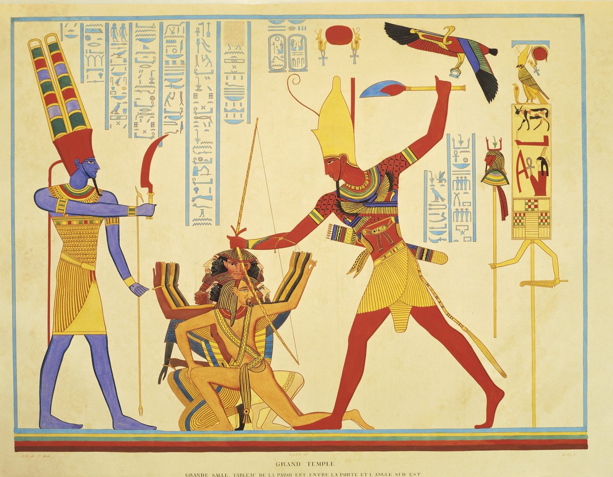Riproduzione di affreschi nel tempio di Abu Simbel di J. F. Champollion da Jean Francois Champollion