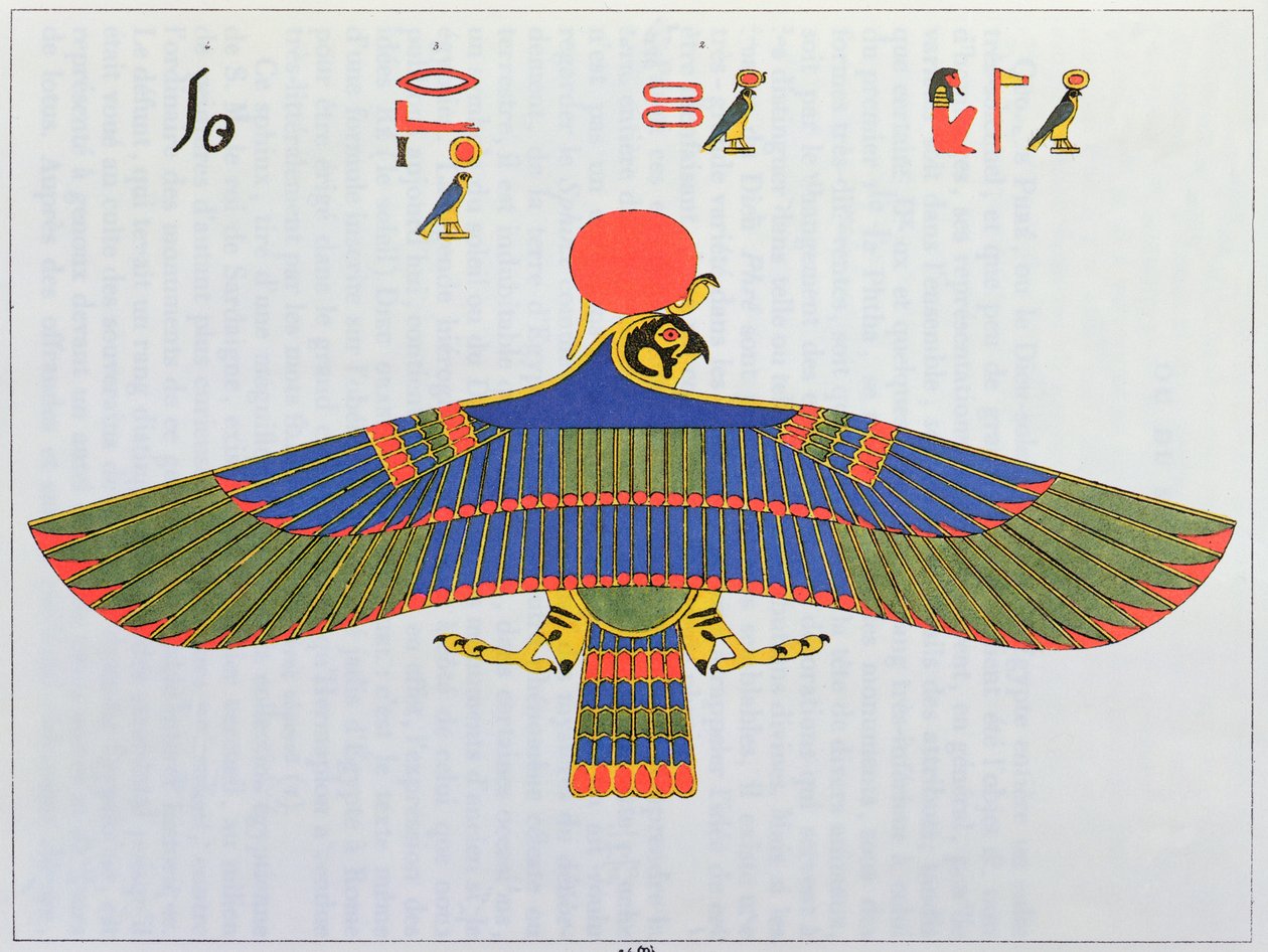 Il dio Horus rappresentato sotto forma di sparviero, 1823 da Jean Francois Champollion