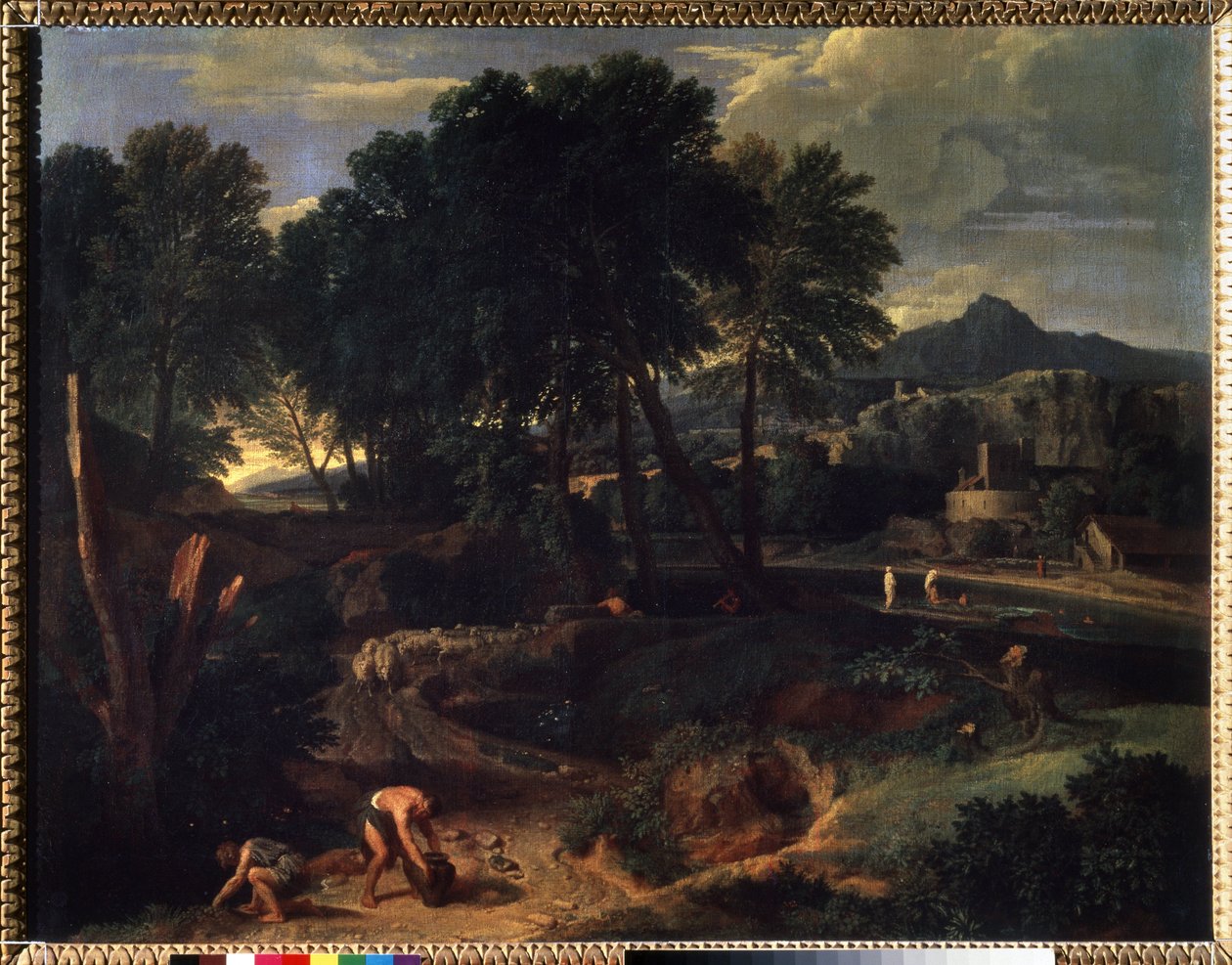 Paesaggio con gregge di pecore sulla strada da Jean Francois I Millet
