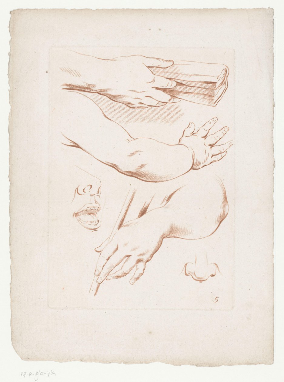Composizione con braccia, naso e parte di un volto (serie) da Jean Francois Janinet