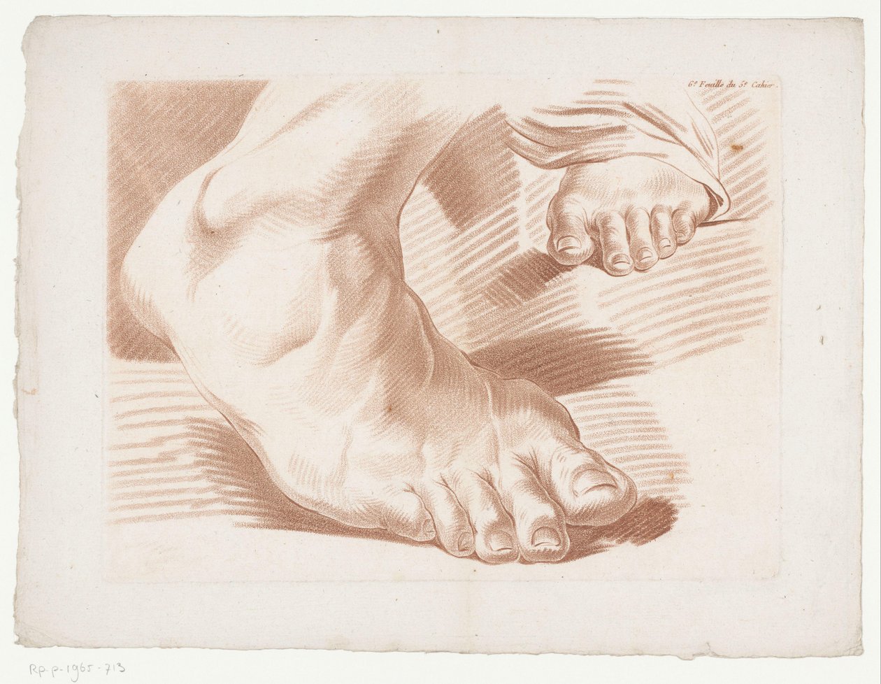 Due piedi (Composities met delen van het menselijke lichaam, Cinquième Cahier de Principes de Dessein) da Jean Francois Janinet