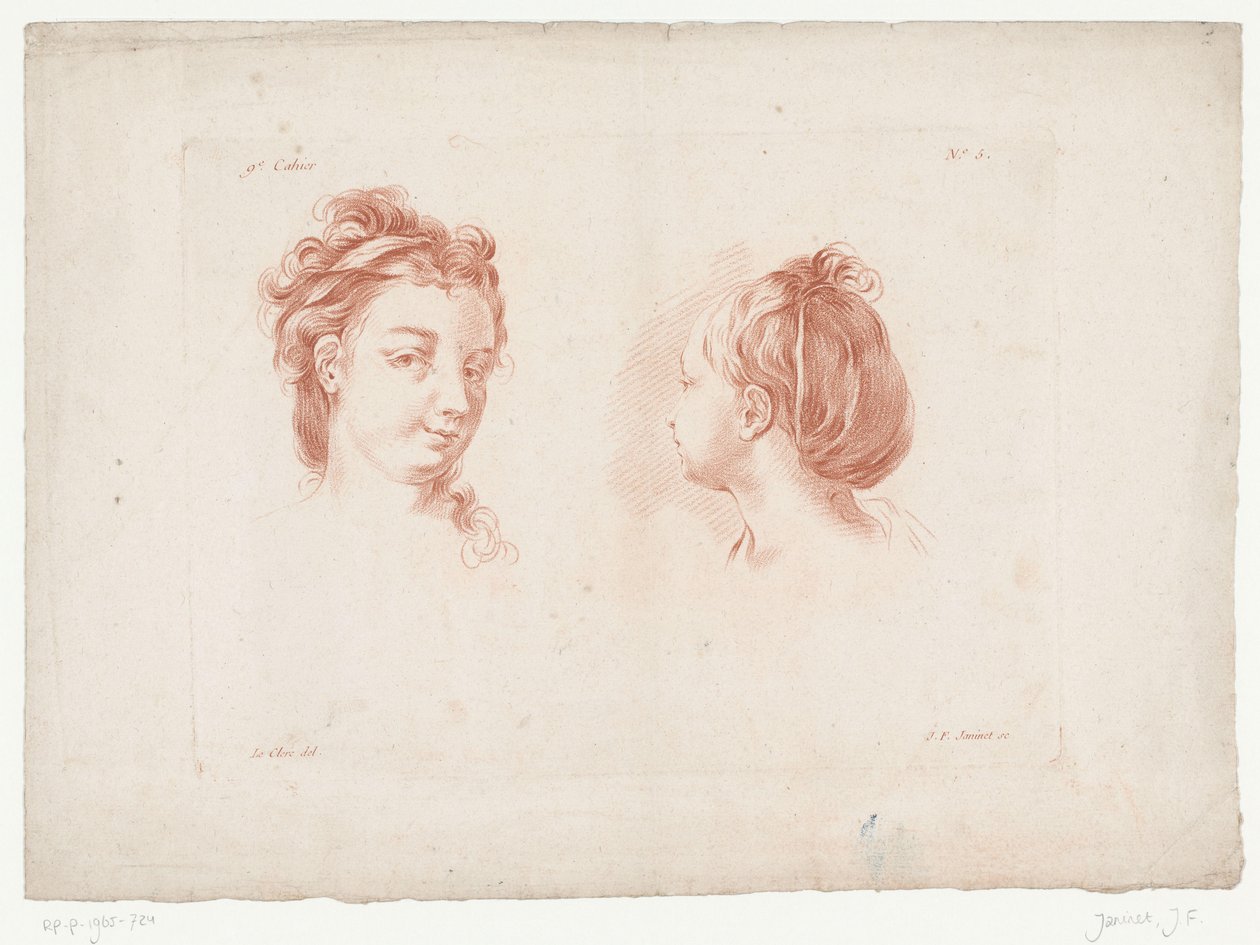 Due teste di donne da Jean Francois Janinet