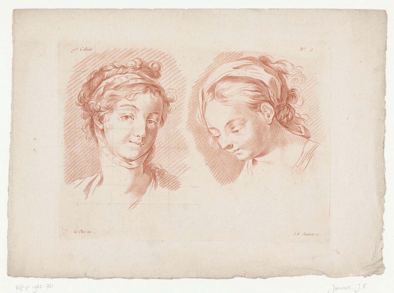 Due teste di donna (serie Composizioni con parti del corpo umano) (IXe Cahier de Principes du Dessin d